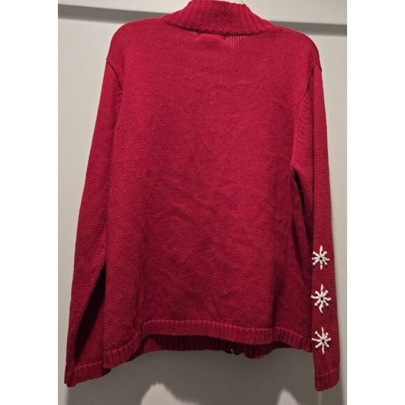 Mandal Bay Ugly Christmas Sweater Red Snowman Winter Holiday Zip Up Festive LG‎ - Picture 2 of 11